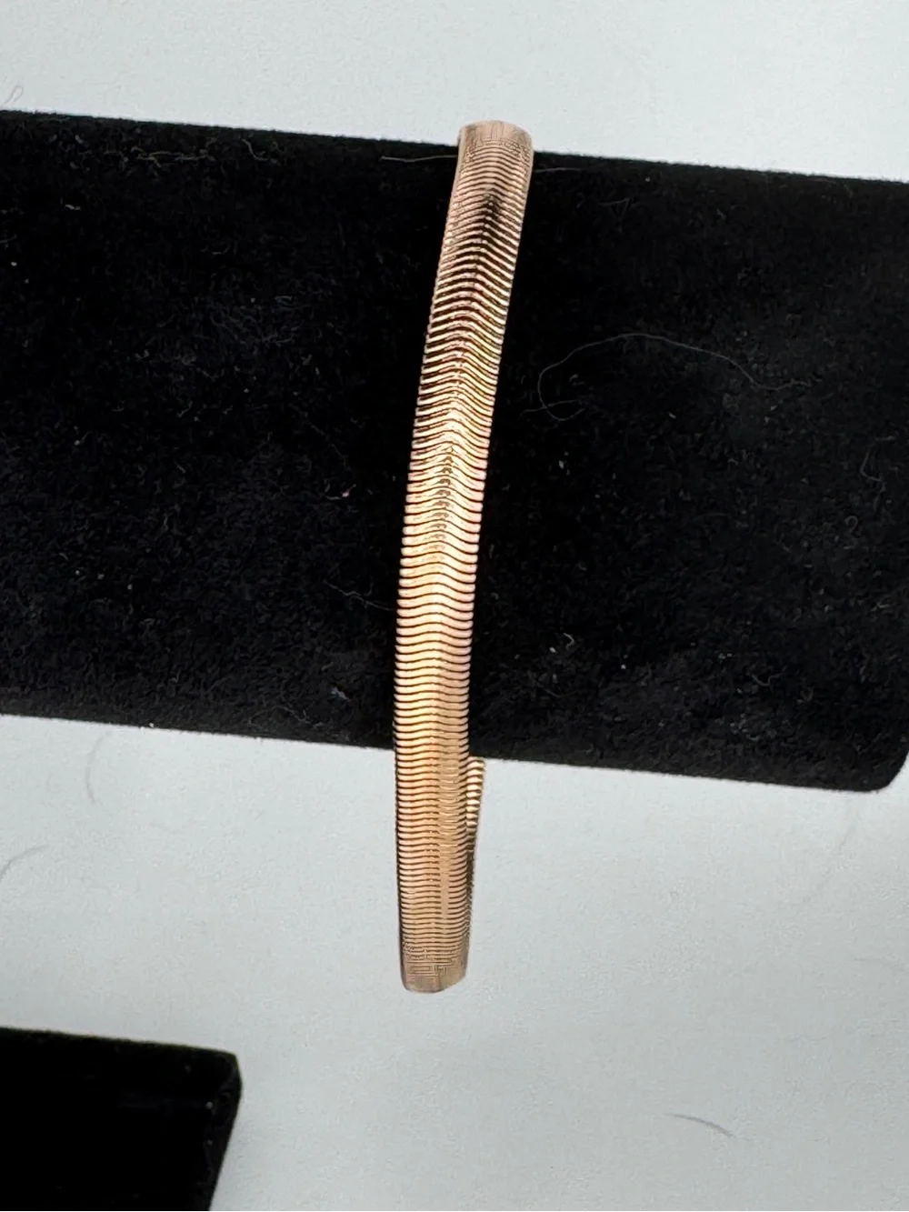 Rose Gold Herringbone Bangle Bracelet
